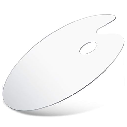 WILLBOND Paleta de Pintura Acrílica Transparente de 2,8 mm de Grosor Paleta de Pintura al Óleo Antiadherente Ovalada de Agujero de Pulgar con Papel Marrón Protector, 15,7 x 11,8 Pulgadas