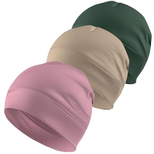 Image of SATKARTAR Cotton Lycra Beanie Skull Cap | Soft, Stretchable Sleep Hat & Helmet Liner | Ideal for Biking, Cycling & Sports - Unisex