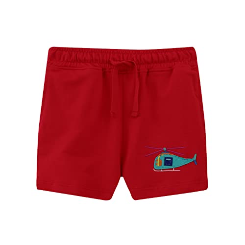 HILEELANG Toddler Unisex Boy Girl Sweat Shorts Summer Cotton Adjust Knit Navy Blue Red Active Bike Short 2PC Sets 2T4