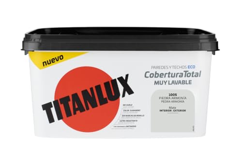 Titanlux Titan Pintura Plástica Covertura Total 4L Gama de Colores (1005 Piedra Armonía)
