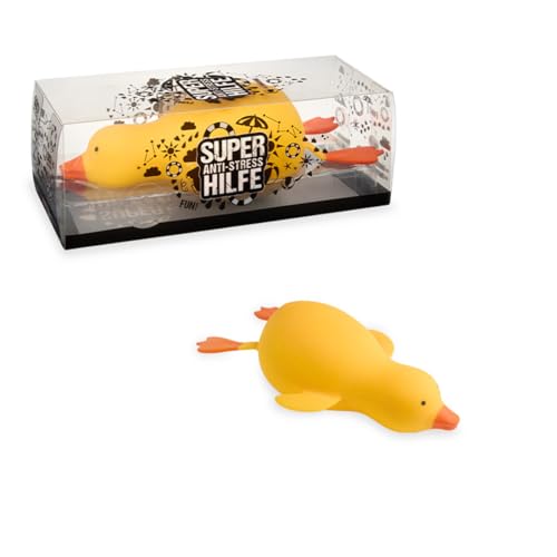 TRENDHAUS 967947 - XXL Anti-Stress Squeeze Super Ente ca. 13 x 33 x 10 cm Squishy in Enten-Form Stressball für Kinder und Erwachsene