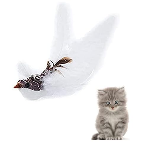 Cat Feather Toy Artificial Bird Interactive Cat Toy Replaceable Cat Teaser Wand Refill Toy for Cat Pet Interaction Family Cover