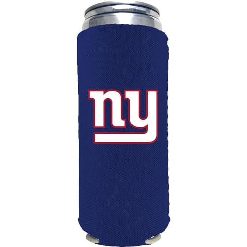 The Memory Company Officially Licensed NFL Slim Can Insulator - Can Cooler, Neoprene Can Koozy Cover Sleeve, Team Logo, New York Giants
