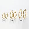 Senteria Twisted Hoop Earrings 14k Gold Plated Hoop Earrings for Women With AAAAA Cubic Zirconia Lightweight Hypoallergenic Hoops for Girls(20MM) #4
