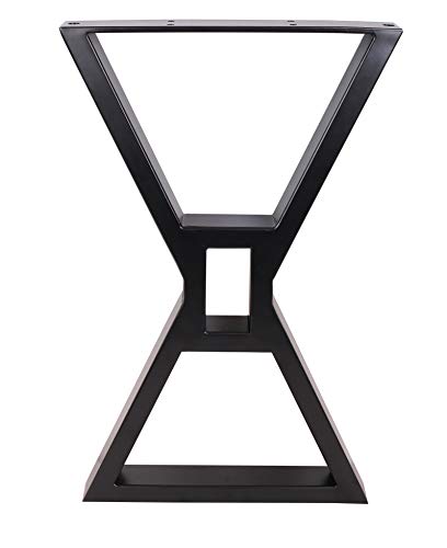 Eclv 18" Dining Bench Legs, Hollow X-Shaped Steel Table Legs, Coffee Table Legs,Computer Desk Legs,Industrial Kitchen Table Legs,Set Of 2,Black (Black) #TOP1