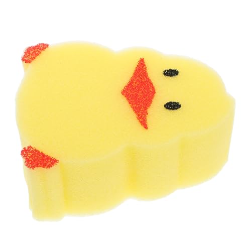Toddmomy Cute Chick Bath Sponge Ergonomic Handle Soft Bathing Sponge for Adorable Cartoon Shower Scrubber for Gentle Cleansing for Bathing Face Washing Daily Clean Routines