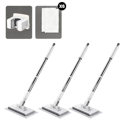 Sakerplus Snap Grip Mini Mop Hands-Free Multi-Purpose Flat Mop Compact Mini Mops for Quick Cleaning Snap Grip Mops for Kitchen Bathroom Desk Car Glass (1)