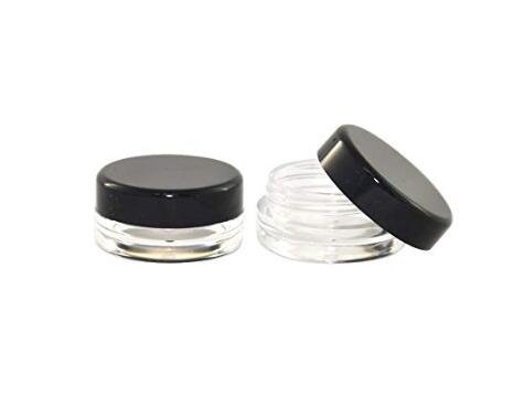 3 Gram 3 ML Jar BPA Free Cosmetic Sample Empty Plastic Container Round Pot with Black Screw Cap Lid Small Tiny 3g Bottle for Make Up Eye Shadow Nails Powder Paint Jewelry (12PCS)3