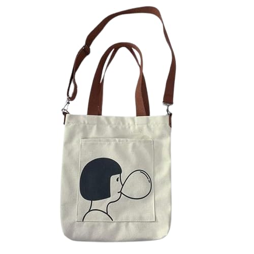 Image of Cotton Tote Bags for Women, College Bag for girls With Inner & Outer Pockets, Utility Tote bags for Shopping, Travel & Daily use