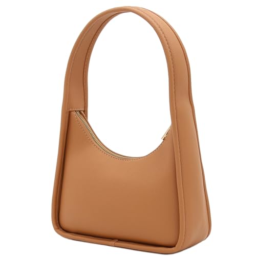 Image of Small Minimalist Shoulder Bag for Women, Faux Leather Underarm Purse, Chic Top Handle Handbag for Everyday