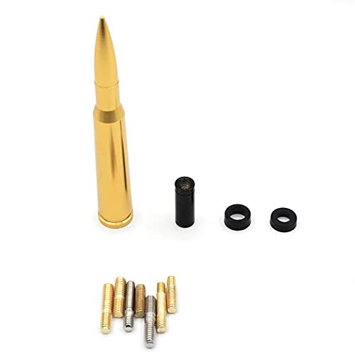 Image of 5.5 inch Bullet Car Truck Antenna Mast Vehicle Short Radio Antenna Replacement for Ford F Series F150 Raptor Super Duty Ranger Explorer Dodge RAM Pickup Trucks (Gloden)