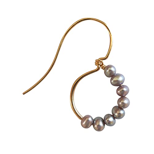 Chan Luu Taupe Freshwater Pearl Drop Earrings In Gold Vermeil #TOP1