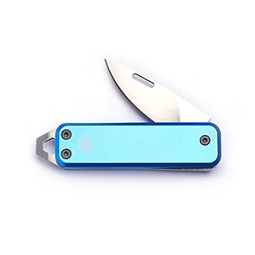 Whitby Pocket Knife, 1.75" Survival Stainless Steel Folding Knives UK Legal Sprint Lagoon Blue Finish, Stylish High Performance, Non Locking EDC Blade, Portable for Camping Hiking