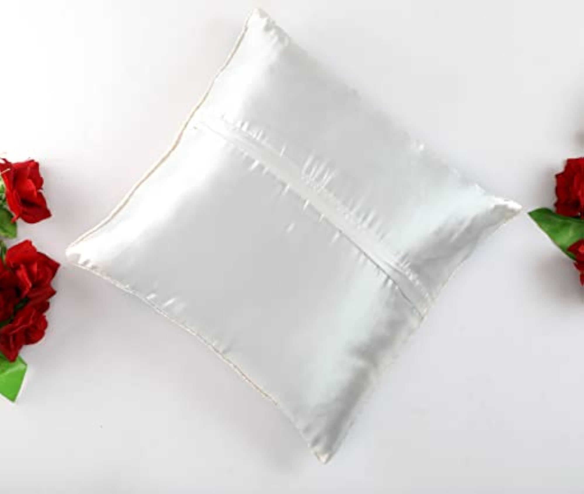 Satin 400TC Decorative Pillowcover, White & Black