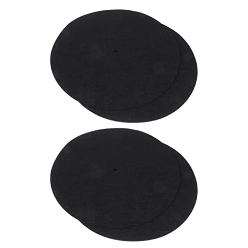 TEHAUX 4Pcs Disc Protective Mat Static Vinyl Record Mats for Turntables Thickness Durable Felt Material to Reduce Vibration and Increase Adhesion