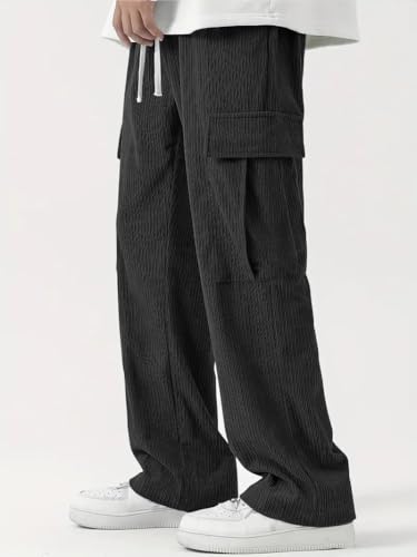 Image of Men's Cargo Joggers | Barcode Loose Fit Pants with 4 Pockets | Durable Outdoor & Hiking Wear
