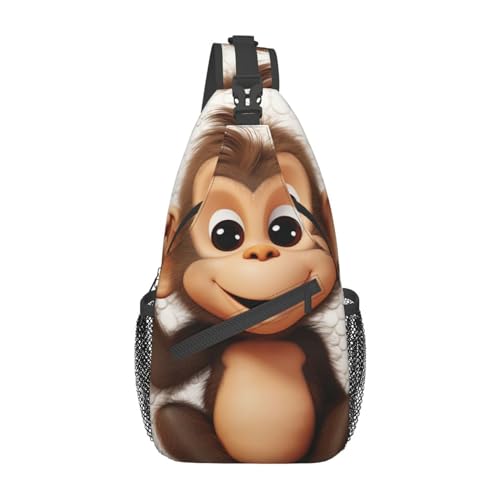 Sling Bag para hombres y mujeres con diseño mono miniatura 1