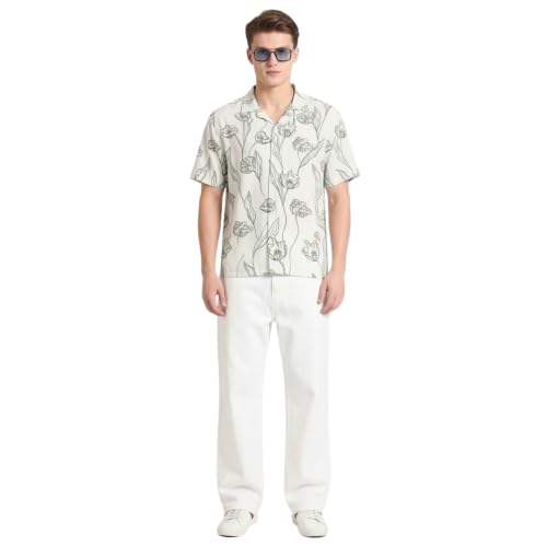 Image of LSD Men's Printed Casual Shirt - Half Sleeve Cuban Collar Regular Fit Trendy Stylish Viscose Shirt for Men, Office Party