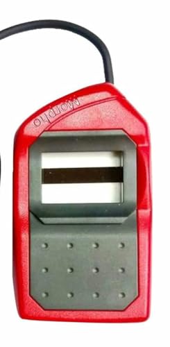 Image of Morpho L1 Fingerprint Biometric Scanner with 3 Year RD Service Free & Version Device | Updated High Secured Technology | Easy to Carry Device | Aadhaar Authentication - Red & Black