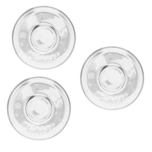 OFFSCH 3sets Glass Teacup Saucer Plate Snack Plate Dessert Appetizer Home Restaurant Use 2pcs*3