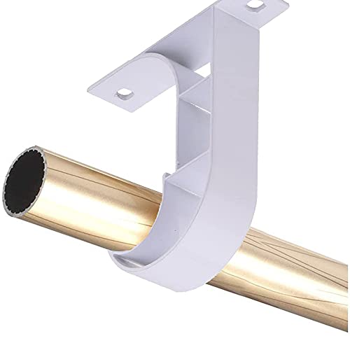 2 Pezzi Staffa per Bastone per Tende, Staffe per Aste per Tende, Supporto Bastone per Tende, Staffe per Tende, per Appendere Aste per Tende, Aste per Guardaroba, Aste per Doccia (Bianca) - Image 5
