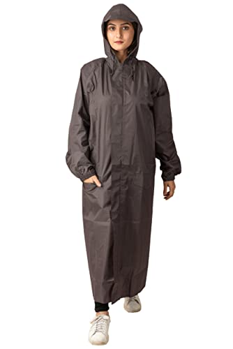 Image of THE DRY CAPE ; LET IT RAIN Women's Waterproof Rain Coat | Packable, Full Length with Hood & Pockets | Urban Commuter Rainwear