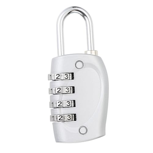 Image of PATIKIL Combination Lock, 4 Digit Outdoor Padlock Waterproof Locker Lock for Luggage Suitcase, Gym Locker, Fence, Filing Cabinets, Toolbox, Gate, Silver