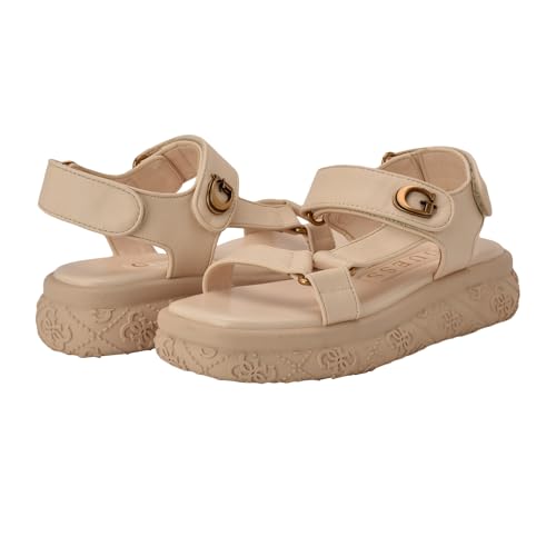 Guess Women's LANARA Sandal, Ivory 150, 92