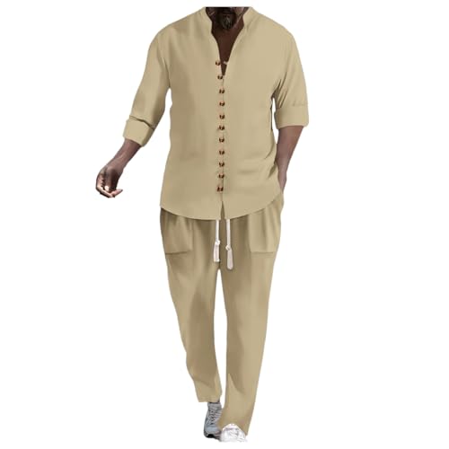 Survêtement homme ensemble pantalon jogging sport et veste chemise longue tissée
