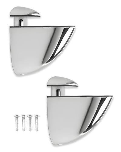 HUVZOR 2 pezzi Coppia di Reggimensola Modele per Mensole in Legno/Vetro/Cristallo di Spessore 5-40 mm, per davanzale di vetro, per scaffali con uno spessore di 3 – 14 mm