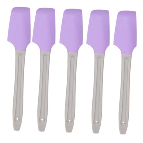 Ipetboom 5 Piezas Aplicar Espátula De Cera Esponja De Maquillaje Palitos De Cera Espátula Para Mezclar Maquillaje Mini Espátula Cosmética Raspador De Cera De Belleza Gel De Sílice Púrpura