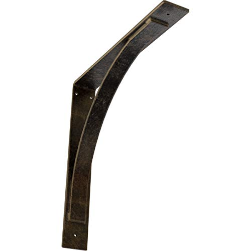 3" W x 20" D x 20" H Morris Steel Bracket, Antiqued Pale Gold