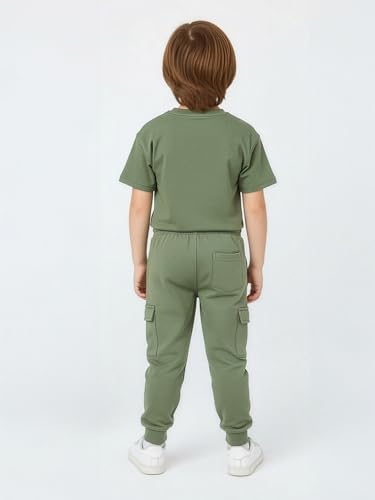 Image of Max Boy's Cotton Textured Cargo Joggers