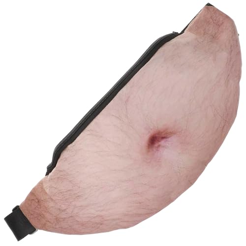 HOODANCOS Riñonera para Hombre de PU Beige Diseño Creativo, Resistente al Desgaste y Antideslizante, Adecuado para Uso Diario y Gimnasio