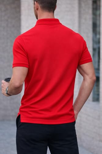Image of Mack Jonney Men's Cotton Polo T-Shirt|Solid Regular Fit|Half Sleeve Collar T-Shirt for Casual Wear-MJ-32