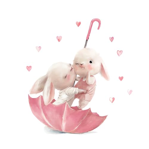 Vinilo Decorativo Sacinora con Conejos Rosados y Paraguas miniatura 5