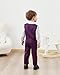 ZOEREA Toddler Baby Boy Suit Formal Wedding Outfits Gentleman Clothes Long Sleeve Shirt + Suspender Pants + Bowtie 1-7Y Purple