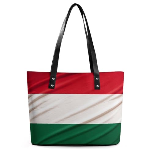 Sac à main en cuir noir pour femme avec imprimé drapeau italien