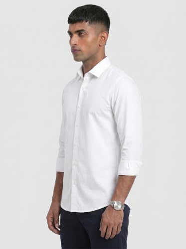Image of DOXIC Men's Cotton Shirt with Spread Collar Neck Full Sleeves Classic Style Solid Pattern Regular Fit and Standard Length | Formal & Casual Wear Shirts