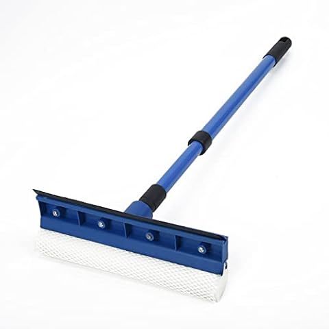 AIDNTBEO 2 In 1 Window Squeegee Cleaner Extendable,telescopic Casement Glass Squeegee Cleaner Wiper Long Handle Sponge Brush Cover
