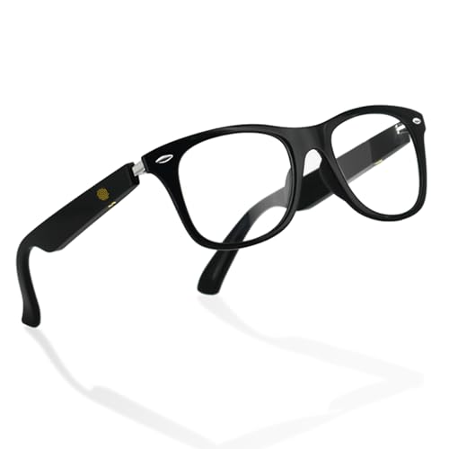 Smart Glasses with Bluetooth, IPX5 Waterproof & Anti-Blue Light, Smart Audio Glasses with Intelligent Touch, Open Ear Speaker & Mic, Remote Shooting, Unisex Bluetooth glasses for Work, Game