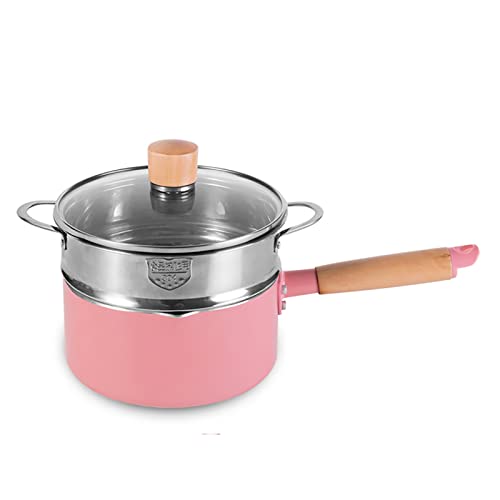 DXYDZSWD Pentola con Cottura a Vapore (18cm) Pentola Antiaderente in Pietra Maifan/Padella/Wok， Rivestimento Privo di PFOA, per Piani Cottura a induzione/Gas