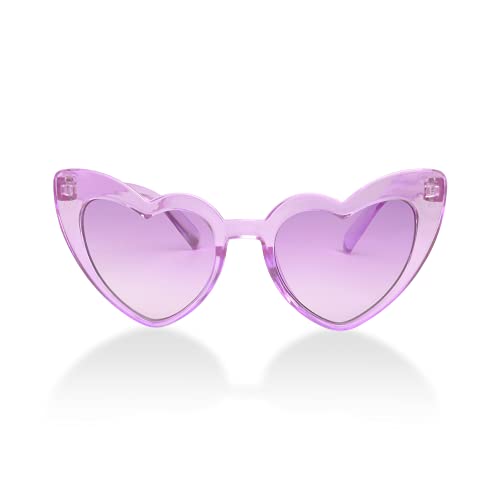 ShadyVEU Dress Up Slim Heart Shaped Shades Candy Colored Transparent Frame Cute Fun Cat Eye Love Kids Sunglasses3