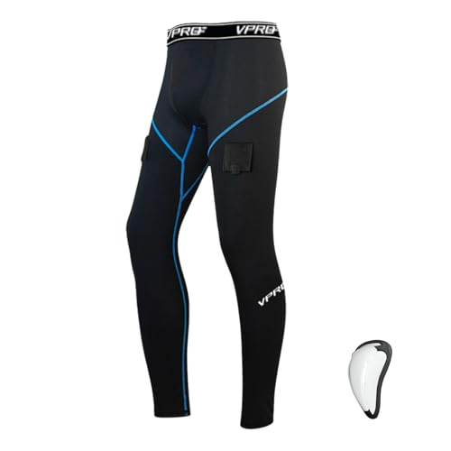 VPRO Hockey Compression Shirt & Pants with Athletic Cup & Sock Tabs for Men & Boys, JR, SR4