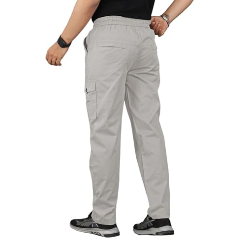 Image of Unisex 100% Cotton Cargo Pants for Men & Women | Multi Pocket Utility Combat Trousers | Regular Fit | Breathable Durable Fabric | Casual Travel Outdoor Wear | Color Dark Grey | Size (30-40)