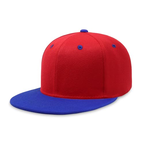 CHOK.LIDS Flat Bill Visor Classic Snapback Hat Blank Adjustable Brim High Top End Trendy Color Style Plain Tone Baseball Cap