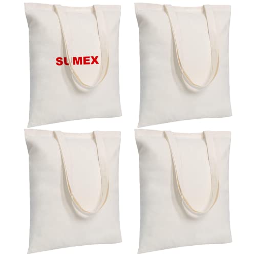 Sumex Tote Bags Lot de 4 Sac en toile sublimé, sac en toile industrielle 35×40cm Cover