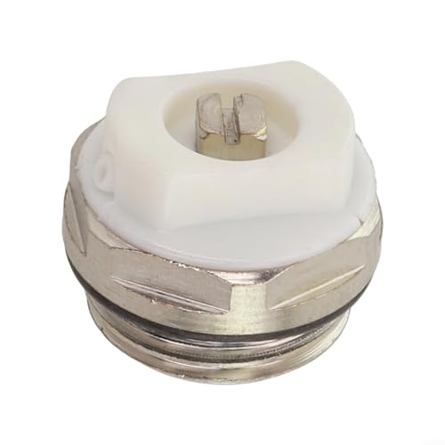 Nickel-Plated Brass 1/2 Inch Radiator Bleed Valve And Blanking-Plug, Manual Air Vent With Adjustable Nozzle For Towel Radiators, Energy Efficient Heating System Accessory