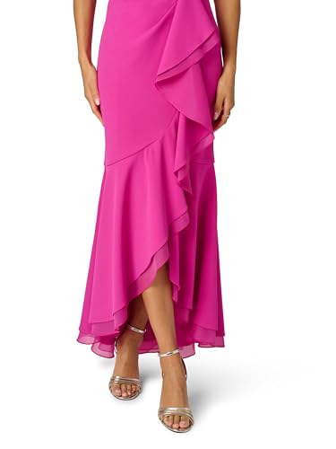 Image of Adrianna Papell Ruffle Crepe Halter Gown