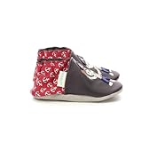 Cuir Robeez Bébé garçon Caribbean Boy Chausson, Marine Rouge Print Ancre, 19 EU
